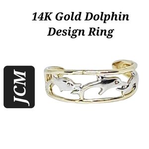 JCM 14K Gold Dolphin Design Ring 1.2gr Size 5.5 NWOT
